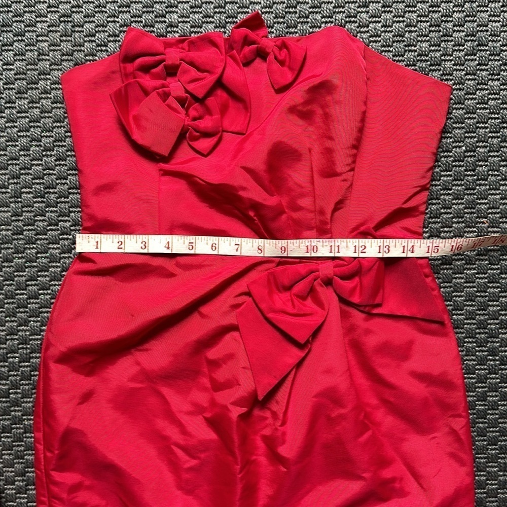 Oasis red strapless mini dress with bow details women’s 6 - Picture 8 of 11